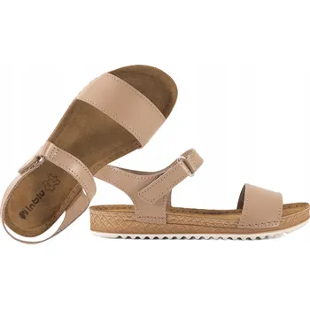 Dámské sandále Inblu dámské sandály VO0004CU BEŻOWY plochý podpatek velikost 39