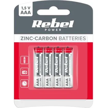 Elektronika Baterie AAA (R03) Zn-Cl REBEL 4ks / blistr BAT0080B