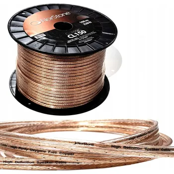 Audio kabel NORSTONE 150 Kabel reproduktorový 2x1,5mm2 TRANSPARENTNÍ měď bezkyslíkatá 99,999% OFC