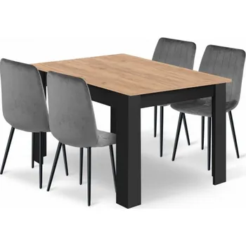 Jídelní stůl Jídelní stůl NP se čtyřmi židlemi LAVA šedé