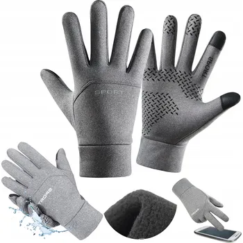 Rukavice Zimní pánské rukavice na kolo, ryby, voděodolné, dotykové, zateplené, velikost M