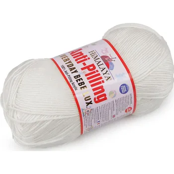 Příze Pletací příze Everyday Bebe Lux 100 g, střední, 1 (70401) bílá