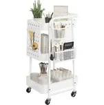 Pojízdný úložný vozík bílá, APV-E1037 WT