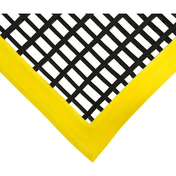 Rohožka Flomat Černo-žlutá univerzální protiskluzová olejivzdorná průmyslová rohož (mřížka 22 x 10 mm) - 150 x 100 x 1,2 cm