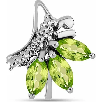 Přívěsek Přívěsek stříbrný s broušenými olivíny a zirkony Ag 925 027511 PD 1,4 cm, 1,2 g