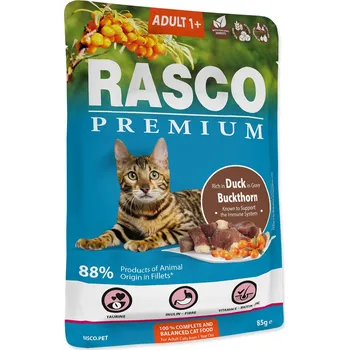 Krmivo pro kočku Rasco Premium Adult Cat Pouch Duck/Buckthorn 85 g
