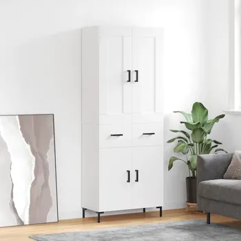 Příborník do zásuvky Skříň highboard bílá 69,5 x 34 x 180 cm kompozitní dřevo IM_3199873