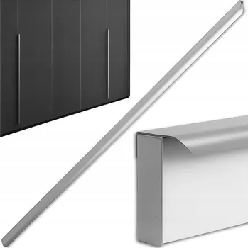 Nábytkové kování NÁBYTKOVÁ ÚCHYTKA HRANOVÝ STŘÍBRNÝ DLOUHÝ 120CM PRO NÁBYTEK SKŘÍNĚ ZÁSUVKY