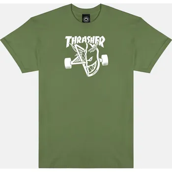 Pánské tričko tričko Thrasher Spitfire Thrash & Burn - military zelené XL