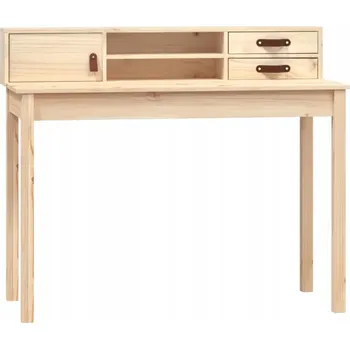 Psací stůl Počítačový stůl z masivního borovicového dřeva, 110x50x93 cm, neošetřený