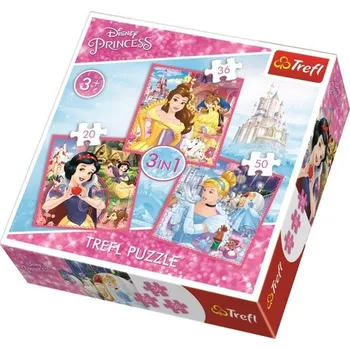 Puzzle Trefl Puzzle Disney Princess - Kouzelný svět 3v1