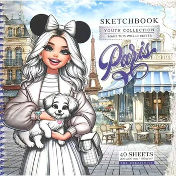 Skicák 200x200 mm / 40 listů hladký - motiv Paříž FRESH