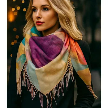 Šátek Agrafka šátek s květinami – polyester