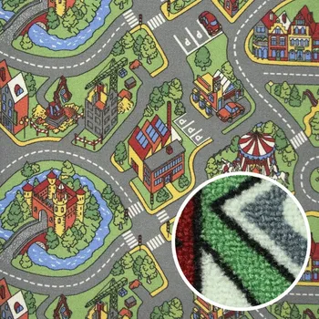 Koberec Dětský metrážový koberec Hravé město - neúčtujeme odřezky z role, na míru, šíře 1,33m,1m,2m,3m,4m, vícebarevná, filc, dětský pokoj, Vopi - 1 rok na vrácení + DOPRAVA ZDARMA k Vám i zpět