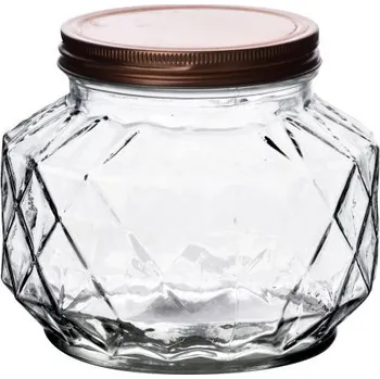 Zavařovací sklenice Skleněná ozdobná nádoba s poklicí BASIC KITCHEN 1,4 l