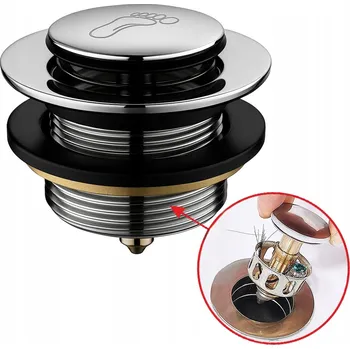 Sifon KOREK DO BRODZIKA Z SITKIEM WANNY SIFON STANDARD CLICK CLACK