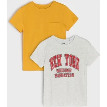 Chlapecké tričko Sinsay - Bavlněné tričko 2 pack - žlutá - 279BT-11X - 279BT-11X-134