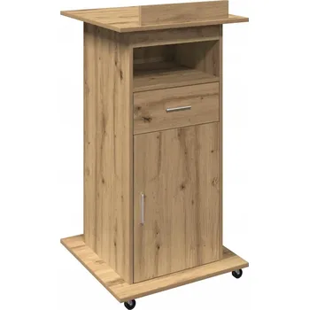 Konferenční stolek Moderní podium s úložným prostorem, dub artisan, 55 x 55 x 107 cm