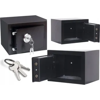 Trezor DOMÁCÍ TREZOR NA KLÍČ, SCHRÁNKA NA PENÍZE, DOKUMENTY, OCELOVÝ 23X17X17CM
