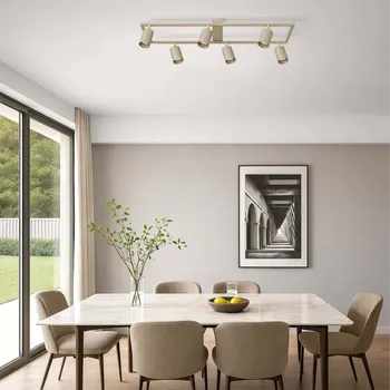 Stropní svítidlo 6×GU10 – kašmír / ecru / béžová stropní svítidlo lustr LUNESTI LINEA