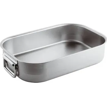 Nádoba na pečení Sambonet Paderno Industrie PEKÁČ TĚŽKÝ - SKLOPNÁ DRŽADLA, vnitřní rozměr 45 x 30 cm