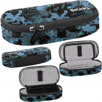 Penál Školní penál pouzdro vyztužené BeUniq Blue Pixel