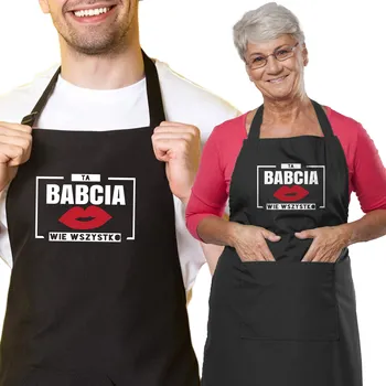 Kuchyňská zástěra Kuchyňská zástěra černá, ideální jako dárek "Tahle babička ví všechno"