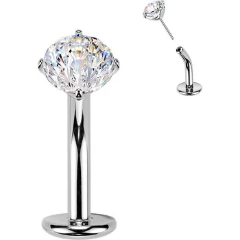 Módní doplněk Šperky4U Obrácený PUSH IN piercingu do pupíku TITAN - TIT1621-C