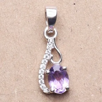 Přívěsek Přívěsek stříbrný s brazilským ametystem a zirkony Ag 925 020065 BRAME 1,5 cm, 1,2 g