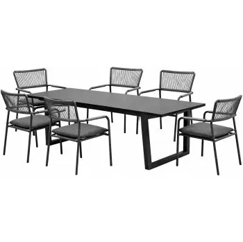 Zahradní sestava Doppler LIVORNO MADRI – zahradní hliníková souprava 6+1