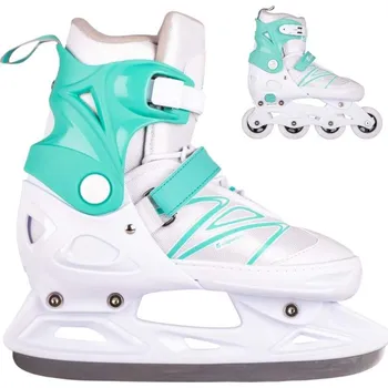 Kolečkové brusle inSPORTline Mintero bílé/tyrkysové 36