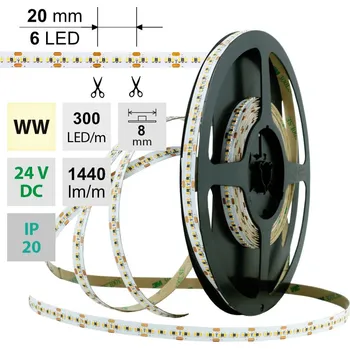 LED páska MCLED Pásek LED SMD2216 WW, 300LED/m, 18W/m, 1440lm/m, IP20, DC 24V, 8mm, 30m ML-126.736.60.1