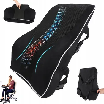 Polštář BEDERNÍ POLŠTÁŘ DO KŘESLA AUTOMOBILOVÁ, KANCELÁŘSKÁ, PAMĚŤOVÁ PĚNA 3D