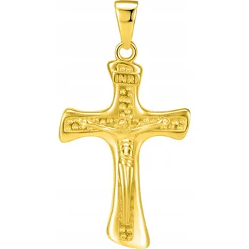 Přívěsek Pozlacený pánský velký kříž přívěsek křížek stříbro o ryzosti 925 elegantní
