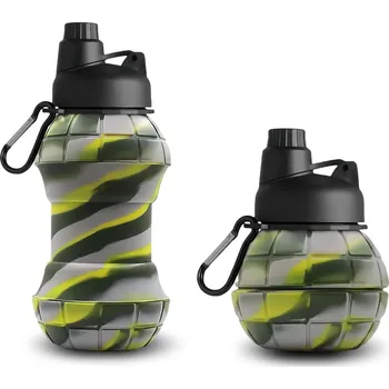 Láhev SKLÁDACÍ SILIKONOVÁ láhev na vodu na cesty maskáčový cca 550 ml