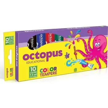 Vodová barva Temperové barvy Octopus 7,5 ml, 10 barev v krabičce