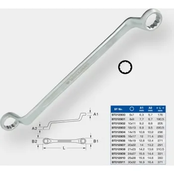 Nářadí pro automobil Brilliant Tools BT012903 Dvouočkový klíč, prohnutý, 12 x 13 mm