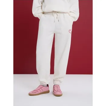 Dámské kalhoty Sinsay - Fleeceké jogger kalhoty - krémová - 711GZ-01X - 711GZ-01X-XL