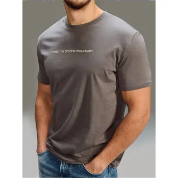 Oblečení a móda Sinsay - Bavlněné tričko s nápisem - šedá - 872GP-90X - 872GP-90X-S