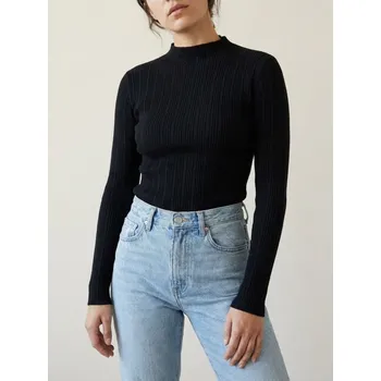 Dámský svetr Sinsay - Proužkovaný rolák - černá - 759IV-99X - 759IV-99X-XL