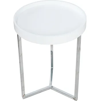 Konferenční stolek Noble Home Odkládací stolek Vedul, 40 cm, bílá/stříbrná