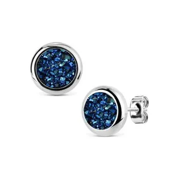Náušnice NB304 Ocelové náušnice DRUZY Montana Blue