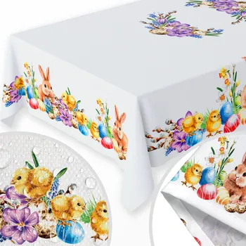 ubrus VÁNOČNÍ UBRUS ODOLNÝ SKVRNÁM 140x180 HLADKÝ MATNÝ SILNÝ VZOR ZAJÍC 215