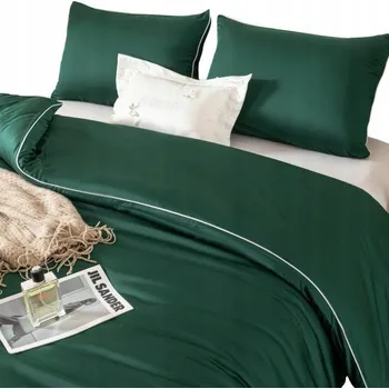 Povlečení BAMBUSOVÉ POVLEČENÍ S LEMEM, HLADKÉ, PRODYŠNÉ, PŘÍRODNÍ 220x200 + 2 POVLEČENÍ NA POLŠTÁŘE