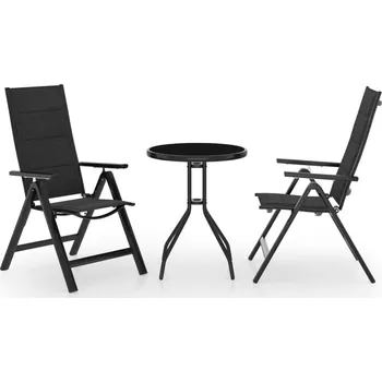 Zahradní sestava 3dílný balkonový set černý a antracitový IM_3070655