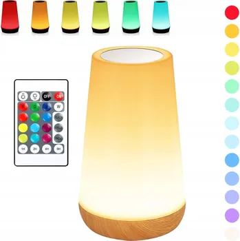 Lampička NOČNÍ LAMPA PRO DĚTI LED DO LOŽNICE OBÝVACÍHO POKOJE DOTYKOVÁ BAREVNÁ S DÁLKOVÝM OVLÁDÁNÍM