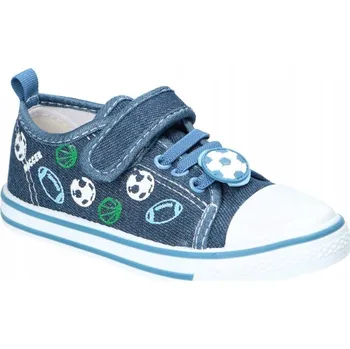 Dívčí tenisky DĚTSKÉ TENISKY AMERICAN CLUB TEN164 BOTASKY S KOŽENOU STÉLKOU MODRÉ 27