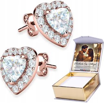 Náušnice Náušnice Pozlacené s bílým srdcem Bílé Srdíčka s zirkony STŘÍBRO 925