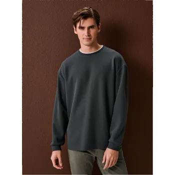 Pánská mikina Sinsay - Mikina s kulatým výstřihem - šedá - 499HL-90X - 499HL-90X-3XL