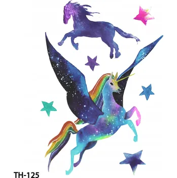Odstranitelné tetování Dočasné tetování TATTOO 3D KONĚ JEDNOROŽEC DUHA